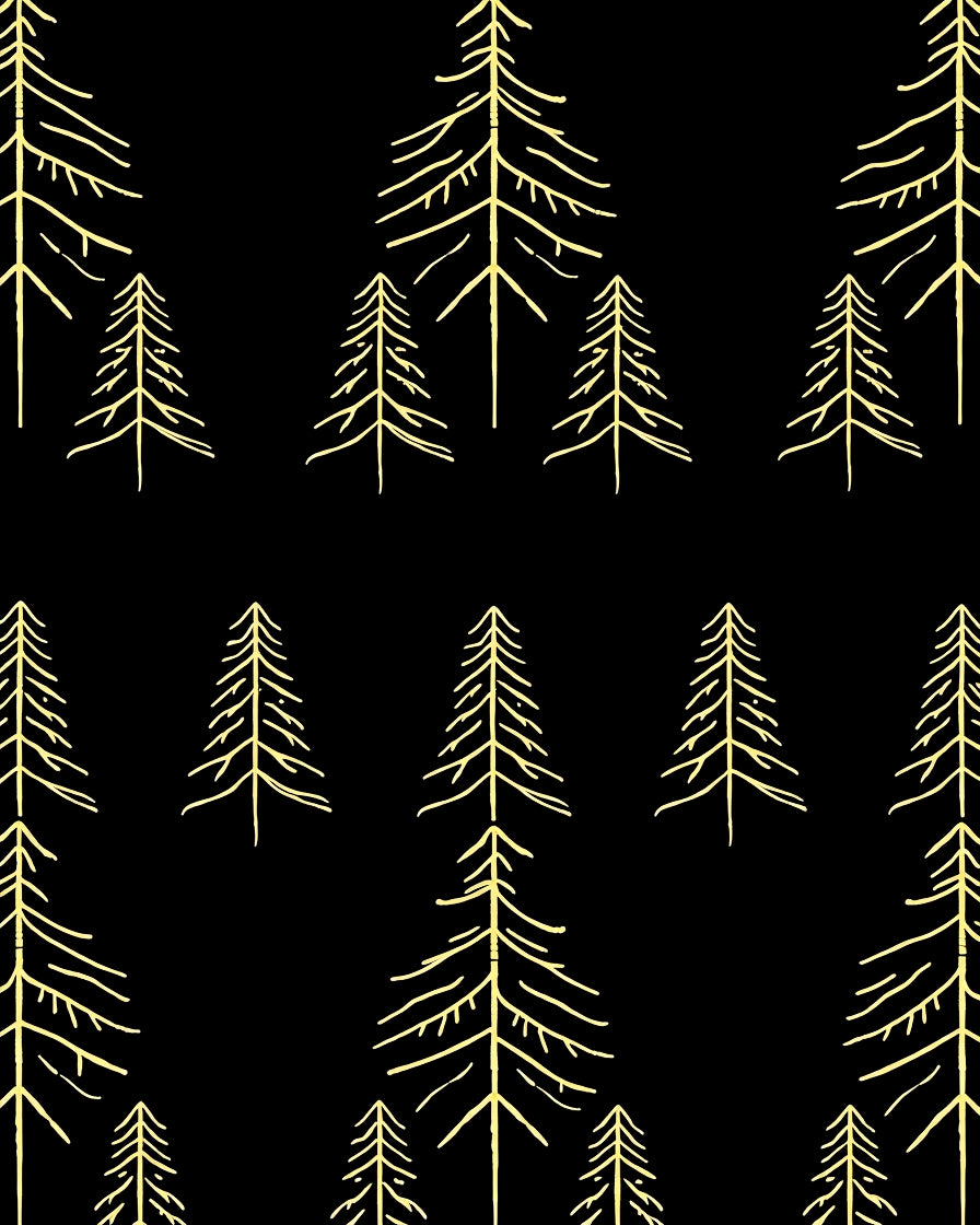 Yellow Pine Forest Silhouette Rug