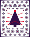 Crimson Snowflake Christmas Tree Rug