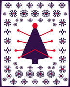 Crimson Snowflake Christmas Tree Rug