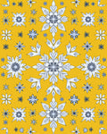 Golden Yellow Snowflake Medallion Rug
