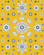 Golden Yellow Snowflake Medallion Rug