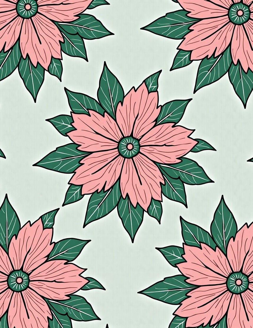 Floral Bloom Petal Green Leaf Rug