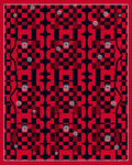 Bold Red Checkerboard Star Burst Rug