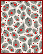 Festive Red Berry Pine Needle Rug