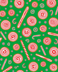 Festive Green Red Swirl Candy Cane Rug