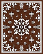Winter White Snowflake Baroque Rug