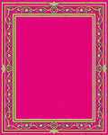 Vibrant Magenta Golden Floral Border Rug