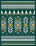 Festive Forest Green Holiday Trees Rug