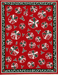 Red White Green Festive Gift Collage Rug