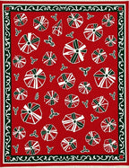 Red White Green Festive Gift Collage Rug