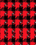 Red and Black Jagged Plaid Rug