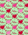 Pink Red Heart Swirls Mint Rug