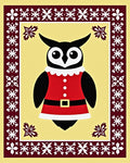 Festive Owl Christmas Border Rug