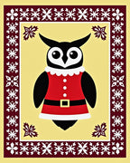 Festive Owl Christmas Border Rug