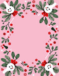 Whimsical Pink Christmas Character Garland Rug
