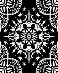 Black White Intricate Mandala Symmetry Rug