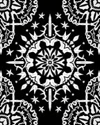 Black White Intricate Mandala Symmetry Rug