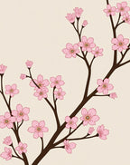 Blossom Pink Cherry Branch Ivory Rug