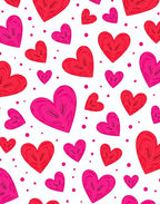 Vibrant Red Pink Heart Scatter Rug