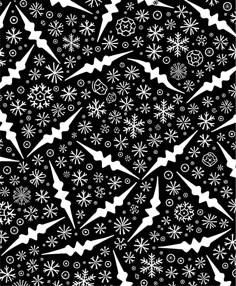 Winter White Snowflake Icicle Collage Rug