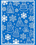 Winter Snowflakes And Gingerbread People Rug