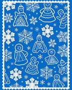 Winter Snowflakes And Gingerbread People Rug