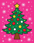 Retro Christmas Tree Ornaments Snow Rug