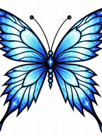 Icy Blue Crystal Butterfly Wingrug Rug