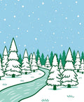 Winter Forest Snowfall Stream Rug