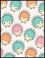 Whimsical Hedgehog Pastel Multi-Color Rug