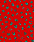 Red Teal Floral Scatter Rug