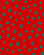 Red Teal Floral Scatter Rug