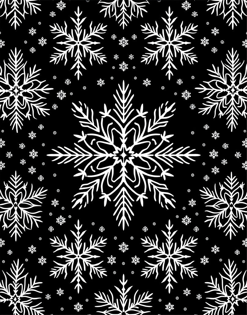 White Snowflake Winter Snowscape Rug