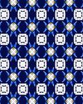 Bold Blue White Geometric Star Rug