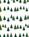 Whimsical Green Christmas Trees Gold Stars Rug
