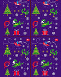 Festive Holiday Sleigh Christmas Trees Rug
