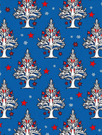 Red White Blue Starburst Tree Garland Rug