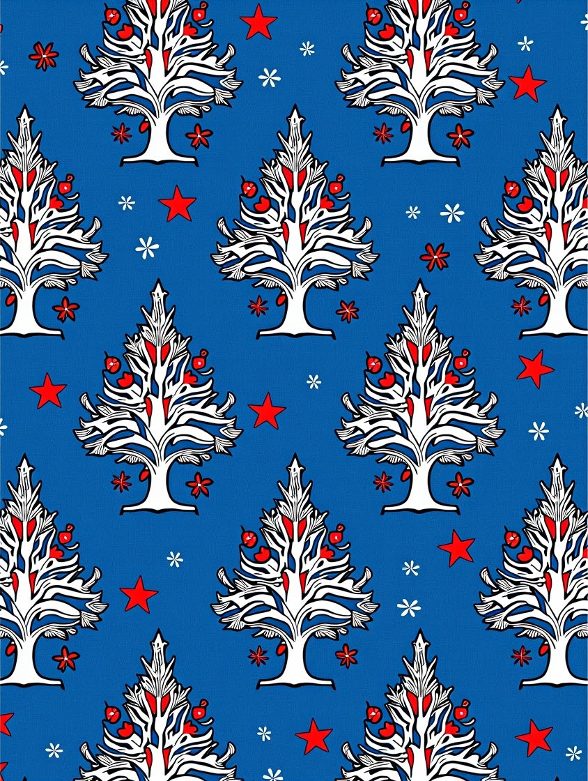 Red White Blue Starburst Tree Garland Rug