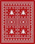 Crimson Christmas Tree Snowflake Medallion Rug