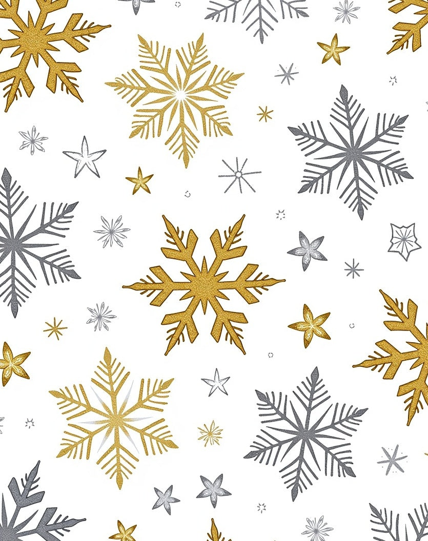Gold Silver Snowflake Cluster Harmony Rug