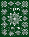 Festive White Snowflake Emerald Green Rug
