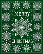 Festive White Snowflake Emerald Green Rug