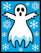 Spooky Snow Ghost Winterflakes Rug