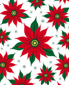 Festive Red Poinsettia Starburst Rug