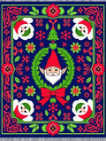 Whimsical Blue Gnome Christmas Rug