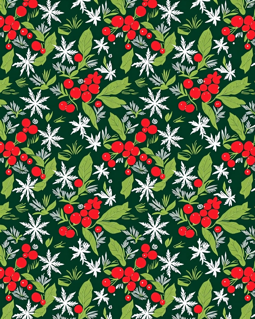 Winter Berry Snowflake Garland Rug