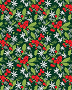 Winter Berry Snowflake Garland Rug