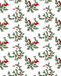 Charming Red Birds Greenery Repeating Rug