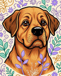 Golden Retriever Floral Whimsy Rug