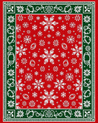 Holiday Snowflake Forest Border Rug